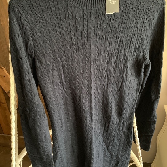 NWT Abercrombie & Fitch Navy Blue Sweater Dress S - Picture 4 of 4